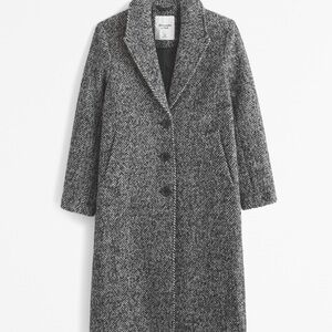 Women's Black Herringbone Coat